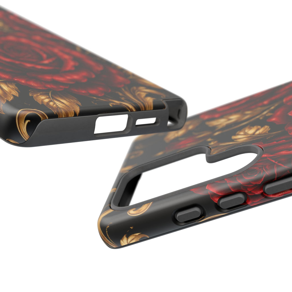 Tough Cases — Vintage Red Rose Floral Phone Case