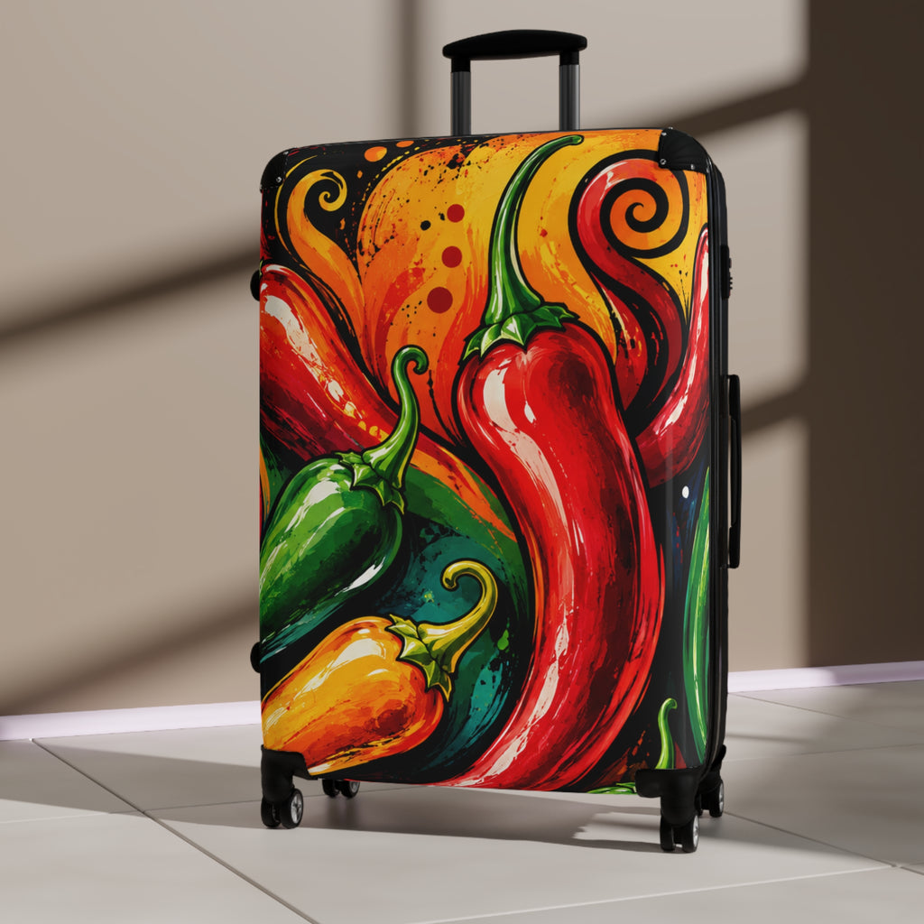 Chili Pepper Carry-On Suitcase — Vibrant Spicy Travel Luggage