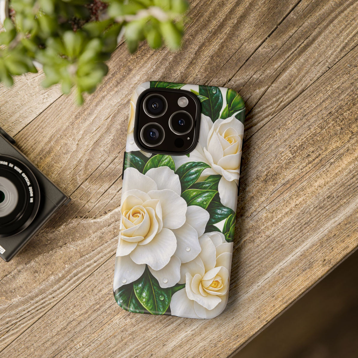 Floral Camellia Tough Case — White Gardenia Phone Cover