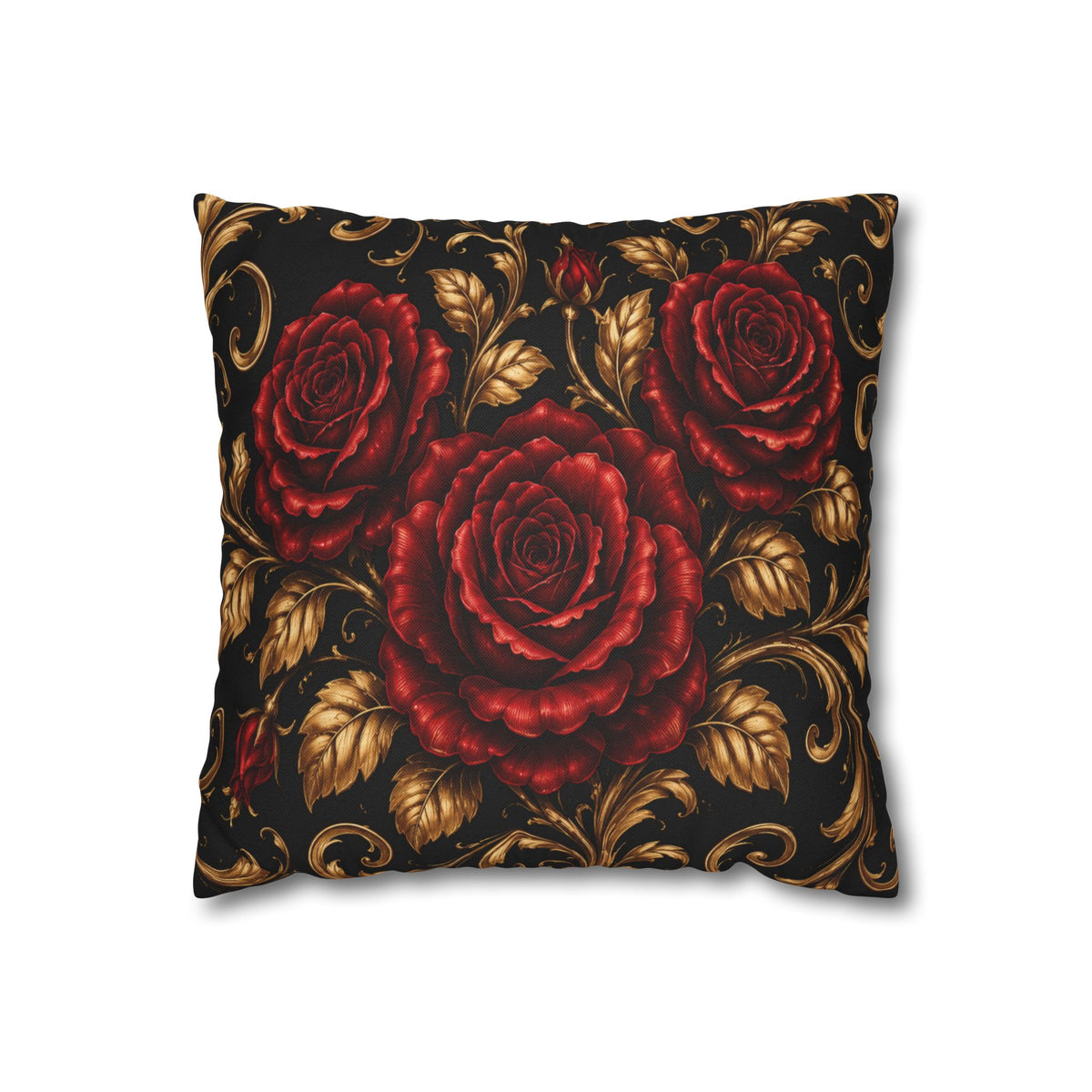 Vintage Red Roses Pillowcase | Spun Polyester Square Pillowcase