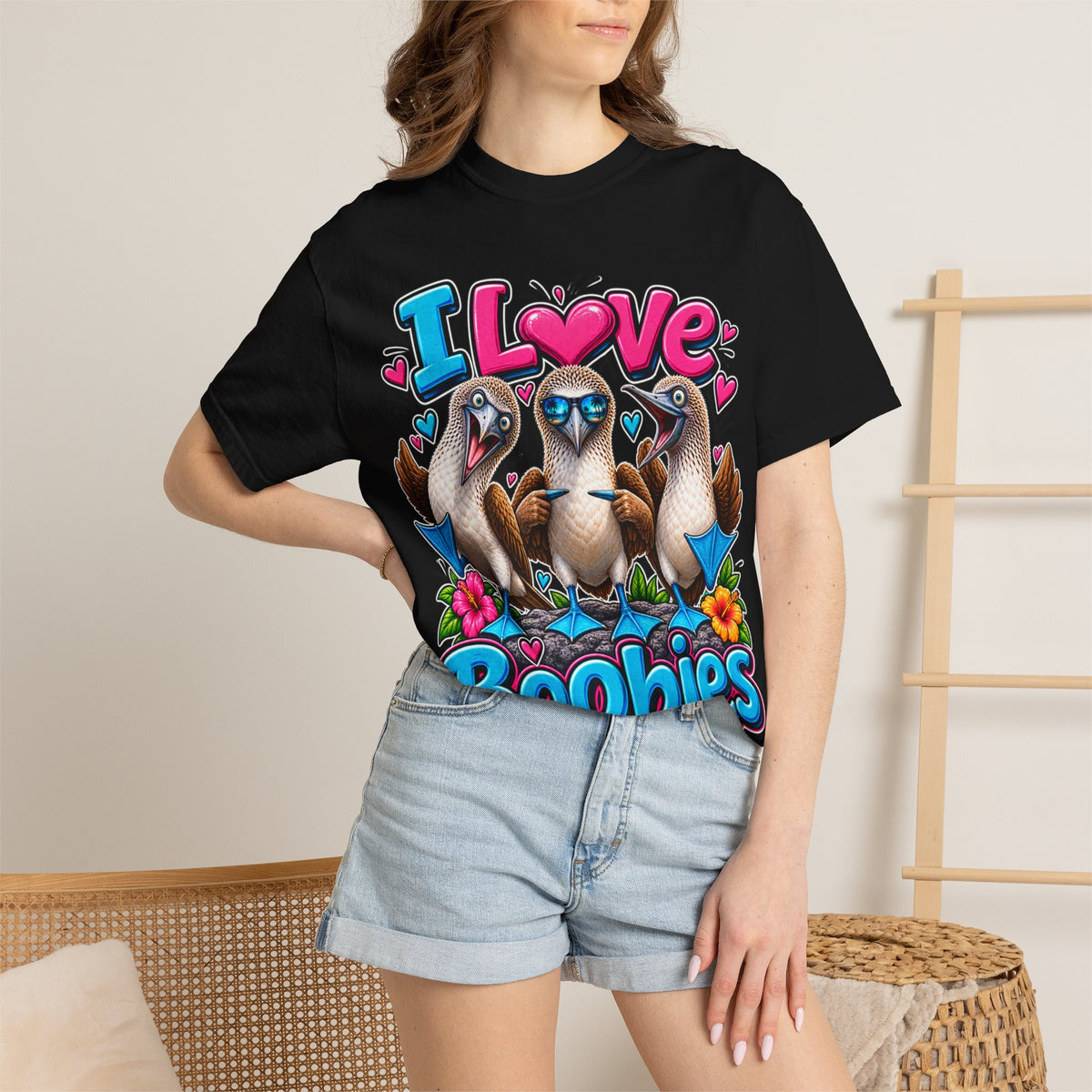 I Love Boobies T-Shirt — Cute Tropical Booby Bird Graphic Tee