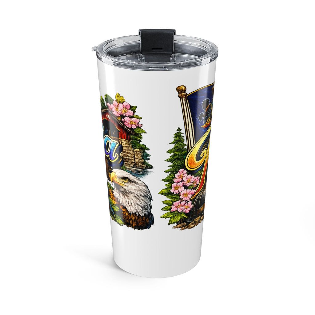 Pennsylvania State Scene Tumbler 20oz | PA skyline, eagle, state flag