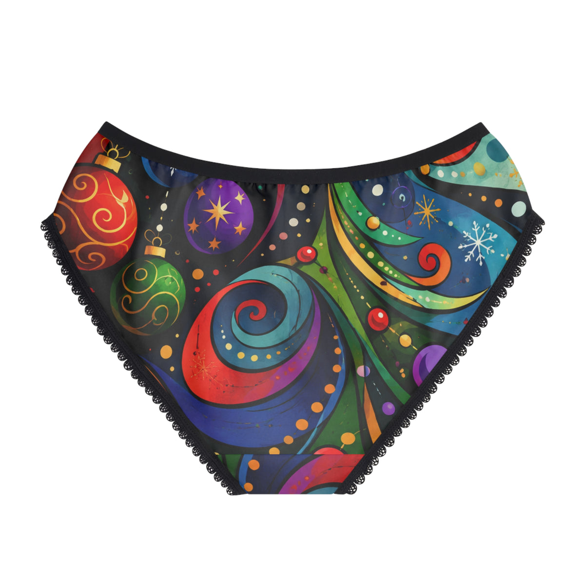 Holiday Swirl Women's Briefs — Colorful Christmas Ornament Print