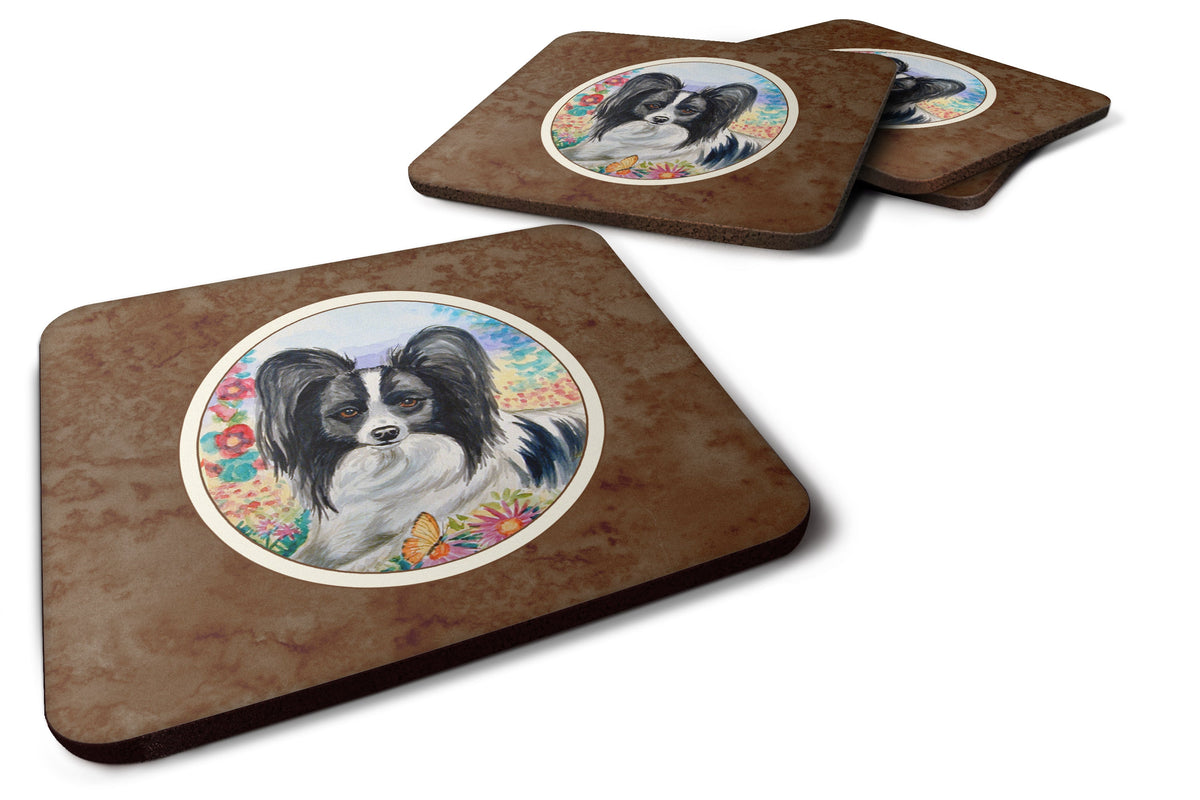 Papillon Foam Coasters Set of 4 Cup Coasters for Indoor Outdoor, Tabletop Protection, Anti Slip, Mouse pad Material
