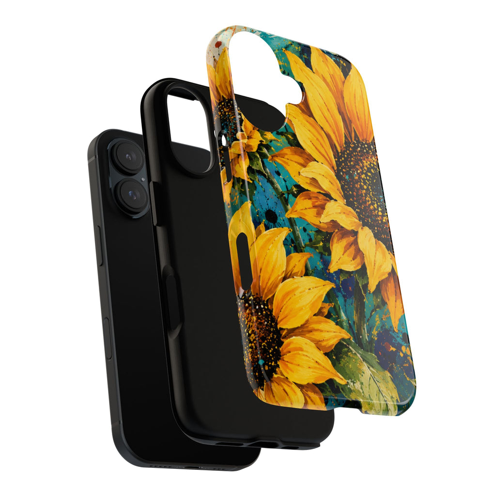 Sunflower Art Phone Case — Vibrant Yellow Floral Tough Case