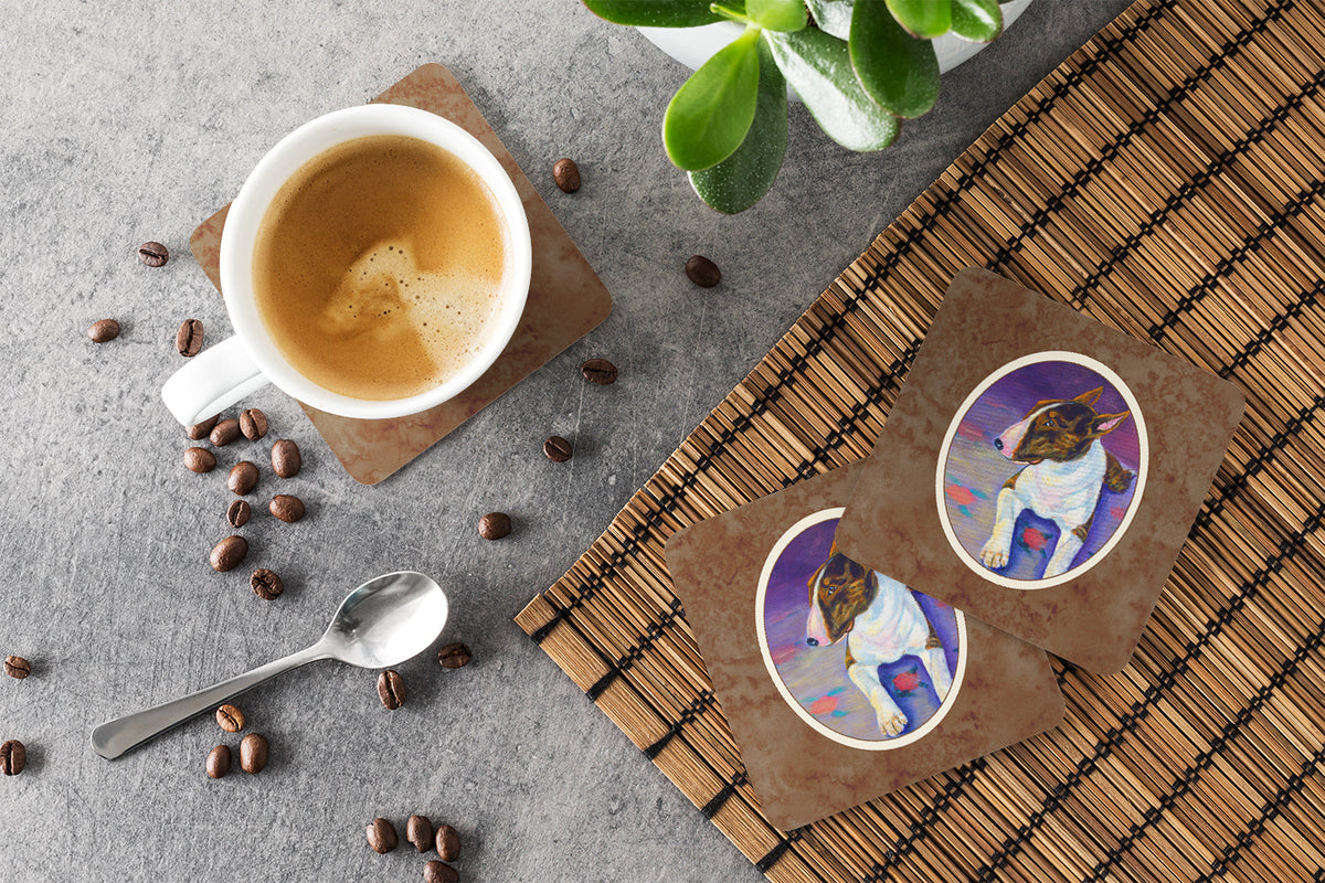 Bull Terrier Foam Coasters Set of 4 Cup Coasters for Indoor Outdoor, Tabletop Protection, Anti Slip, Mouse pad Material