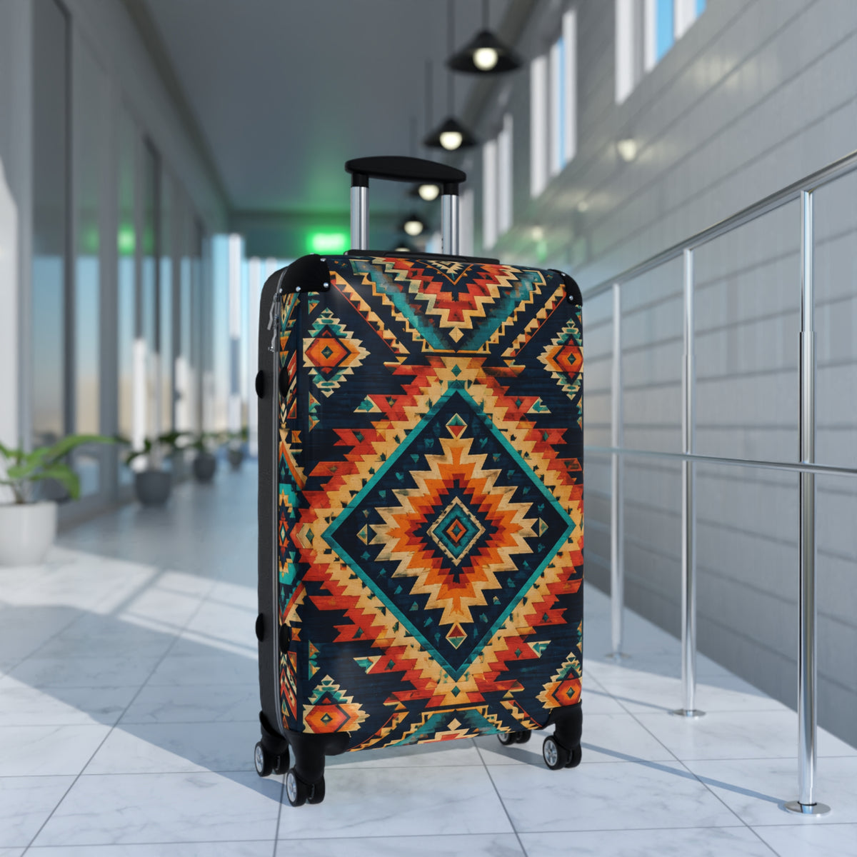 Southwestern Aztec Pattern Carry-On Suitcase - Boho Travel Luggage