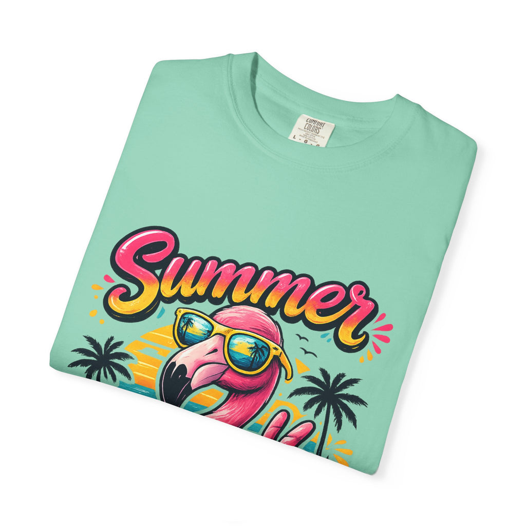 Summer Vibes Flamingo T-Shirt | Tropical Beach Graphic