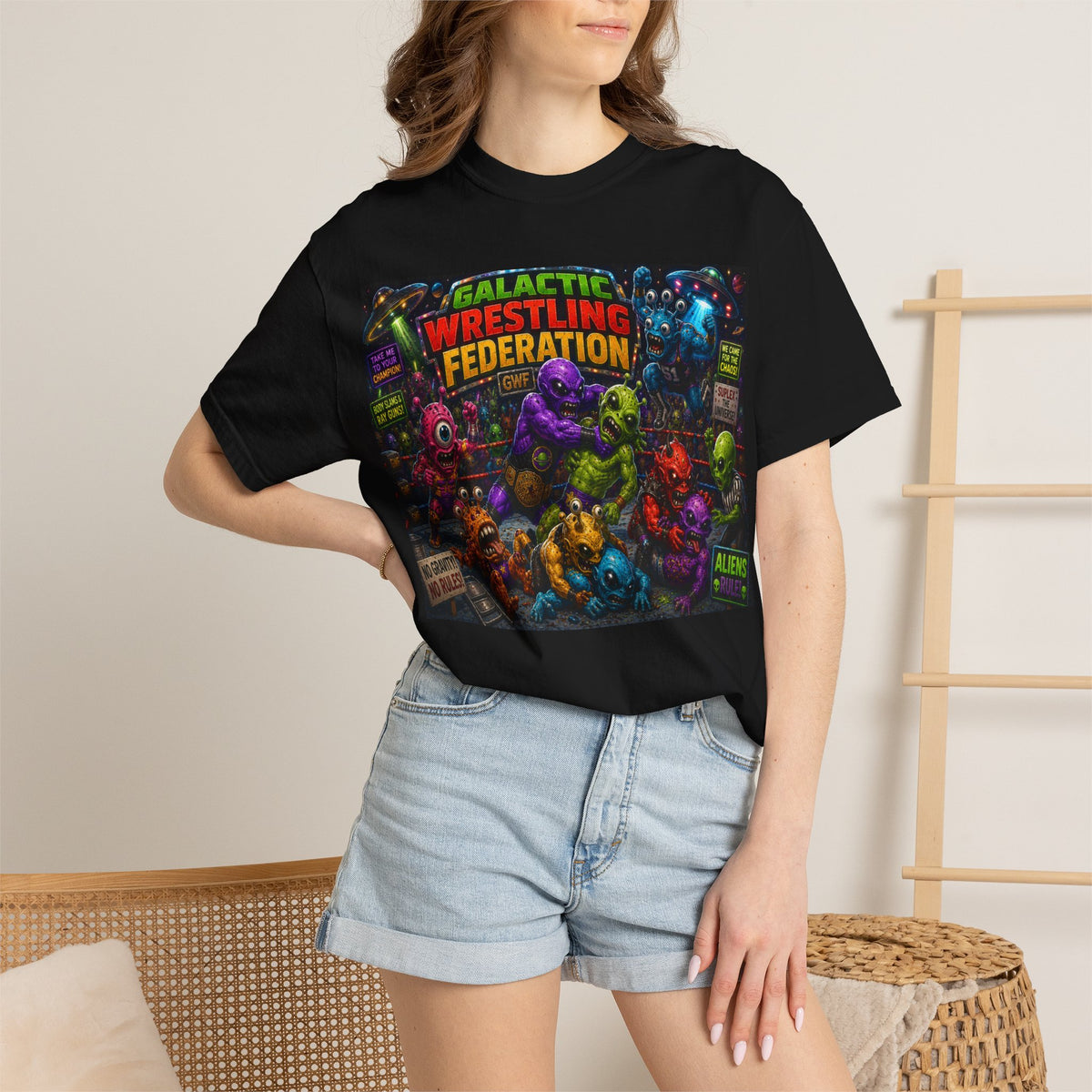 Galactic Wrestling Federation Shirt | Alien Monster Tournament Tee