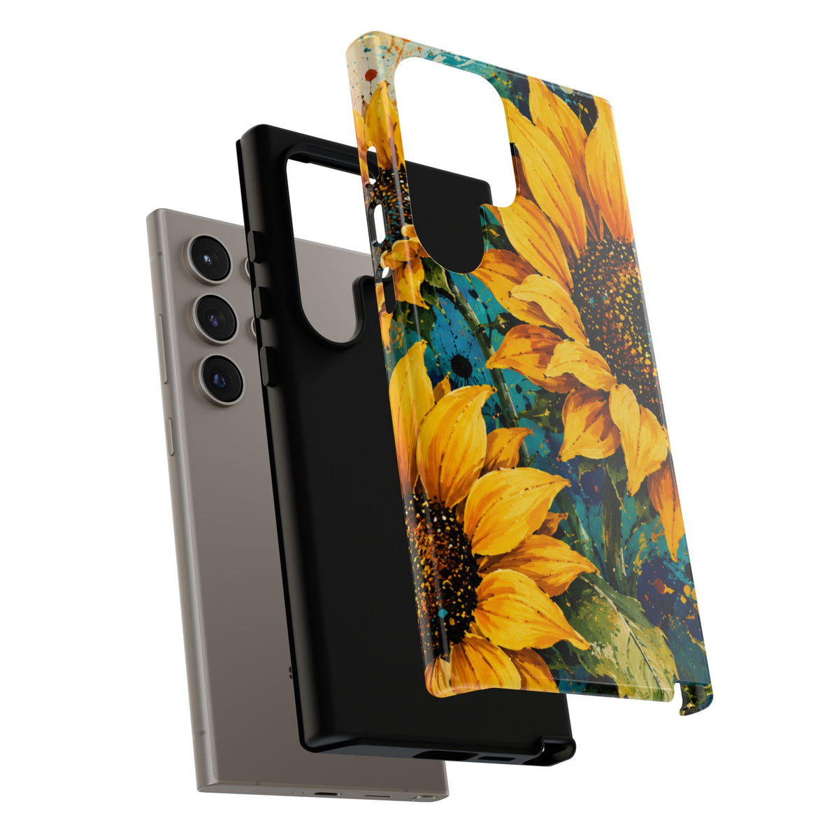 Sunflower Art Phone Case — Vibrant Yellow Floral Tough Case