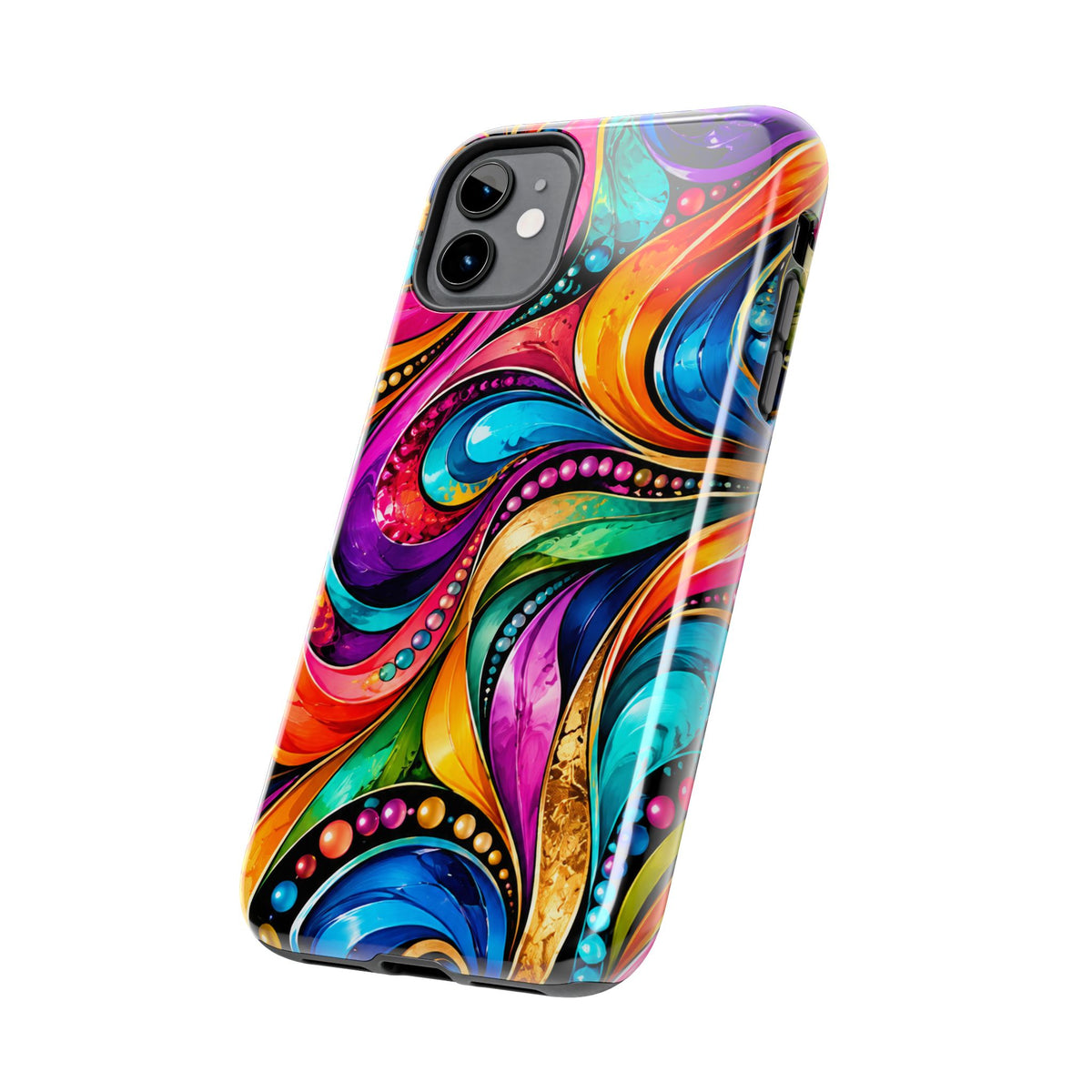 Colorful Swirl Tough Phone Case — Vibrant Abstract Protective Cover