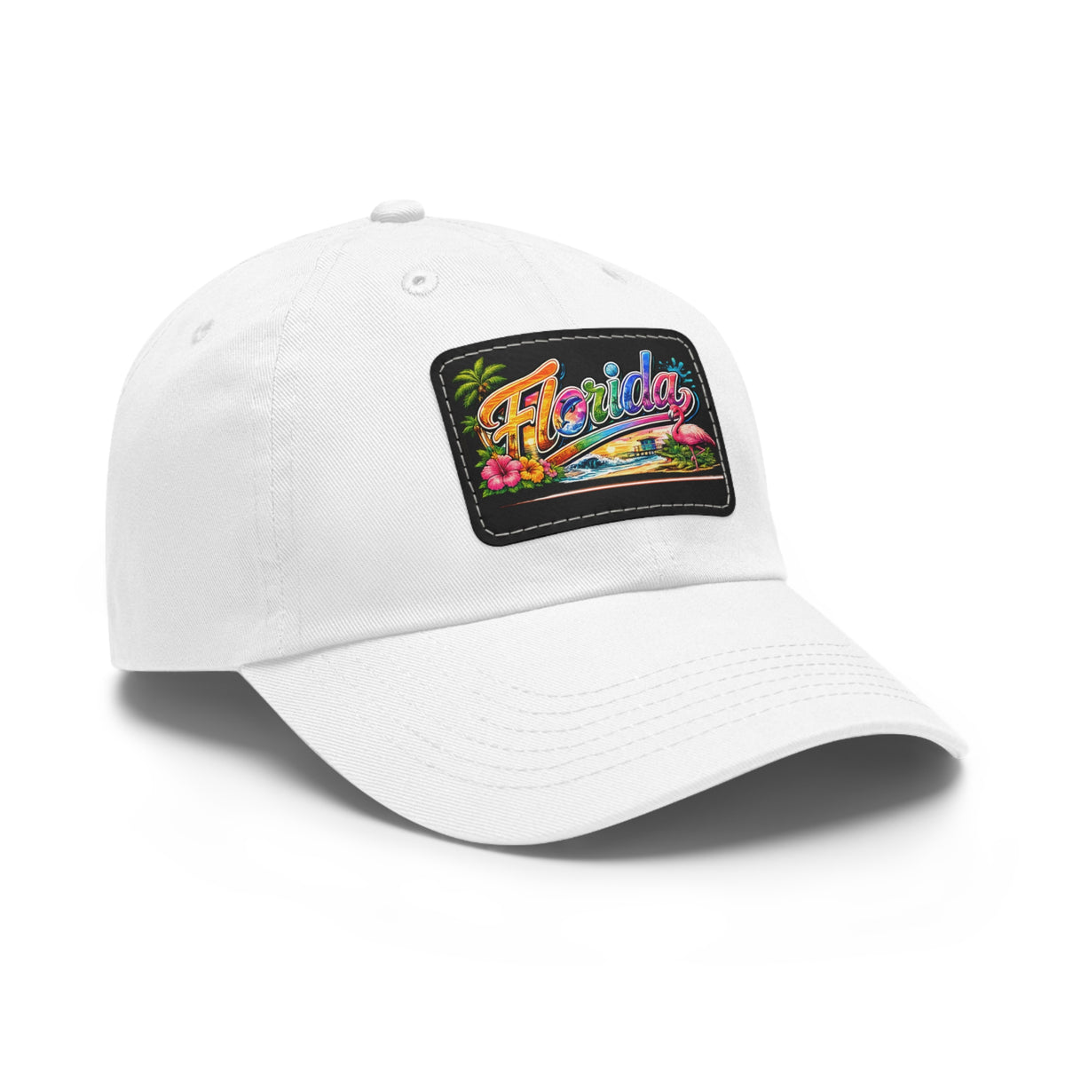 Florida Retro Patch Dad Hat | Leather Rectangle