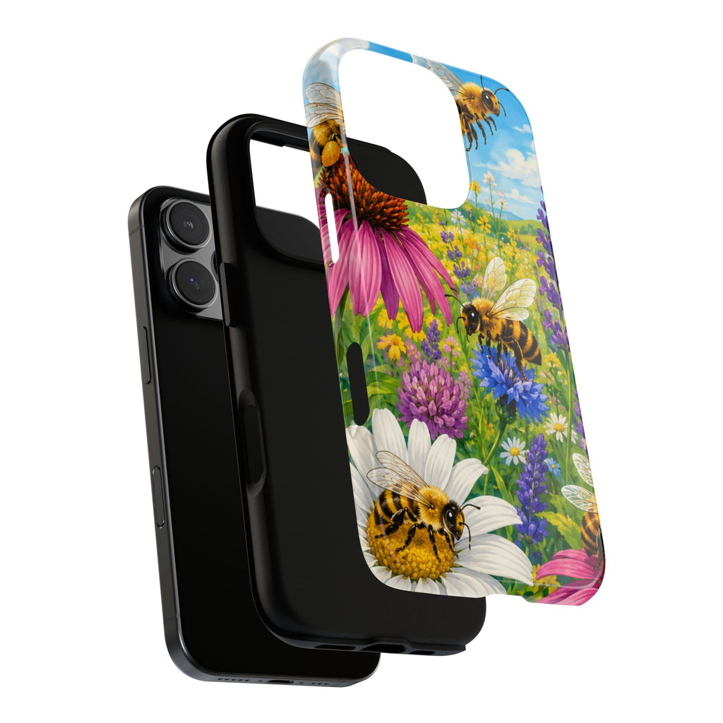 Bee Meadow Phone Case — Floral Honeybee Protective Cover
