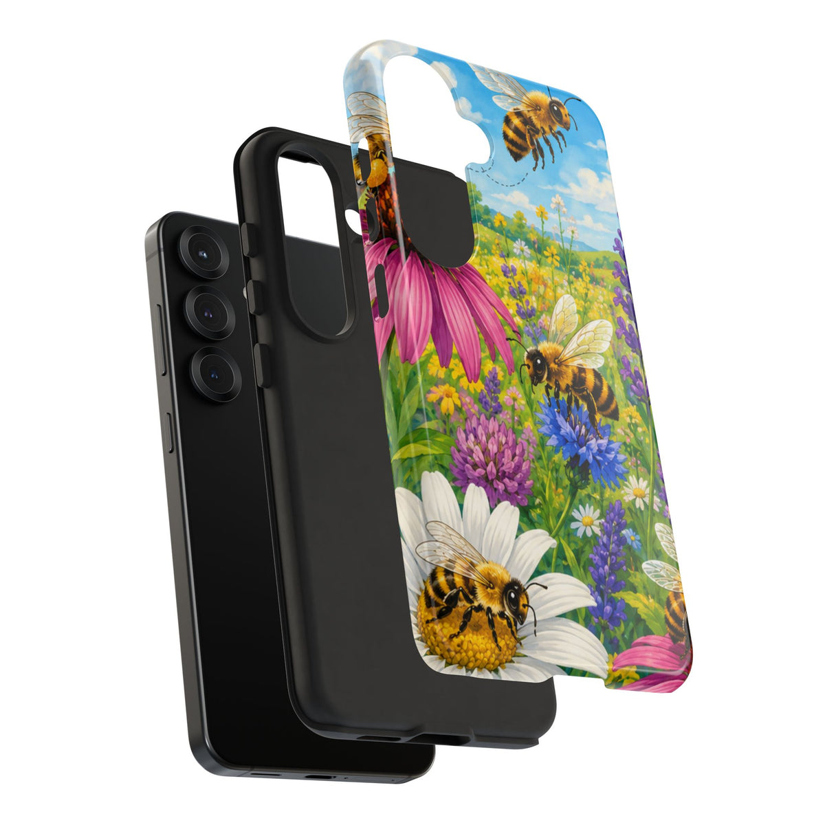 Bee Meadow Phone Case — Floral Honeybee Protective Cover