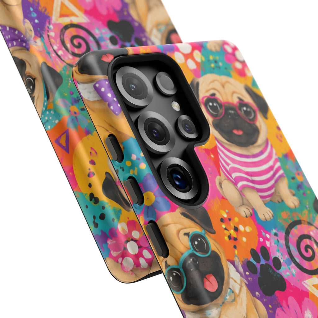 Pug Pop Art Phone Case — Colorful Pug Pattern Tough Case