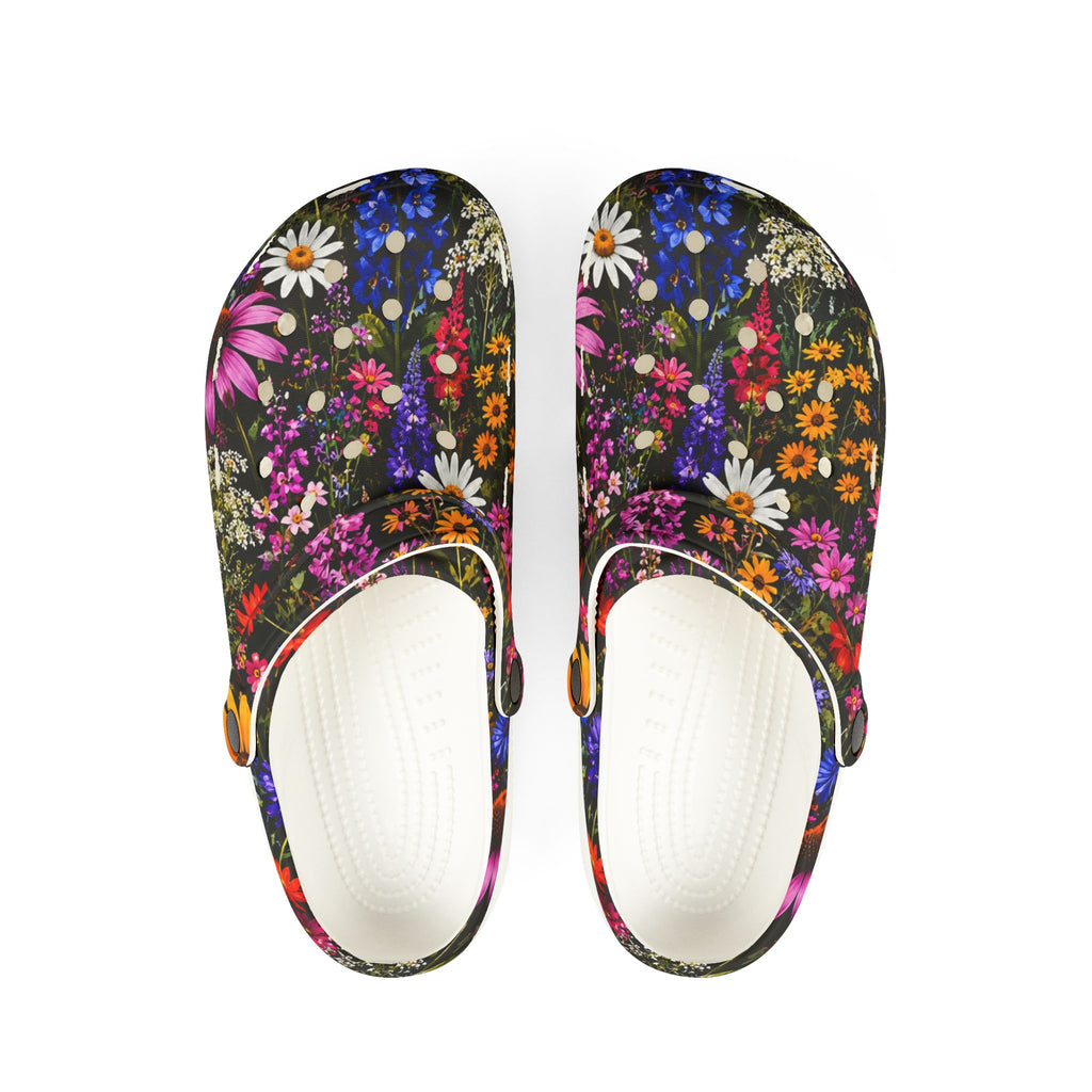 Floral Garden EVA Clogs — Colorful Wildflower Print Foam Shoes
