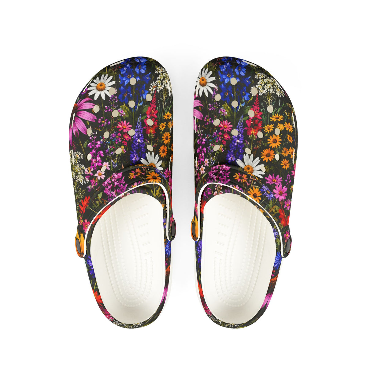 Floral Garden EVA Clogs — Colorful Wildflower Print Foam Shoes
