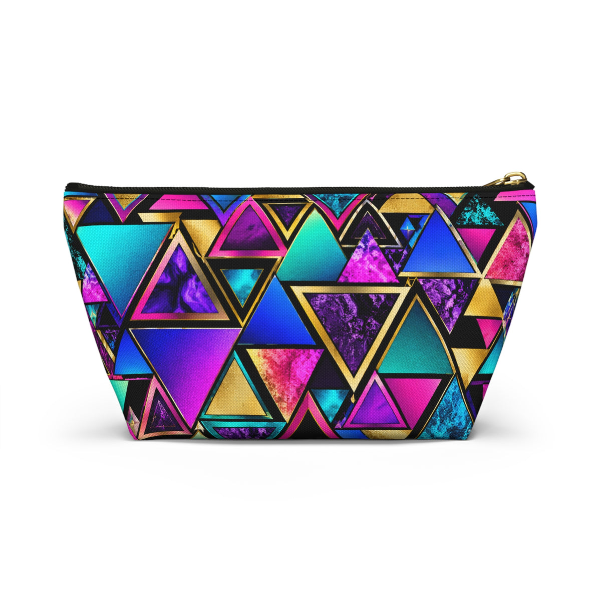 Geometric Neon Triangle Accessory Pouch