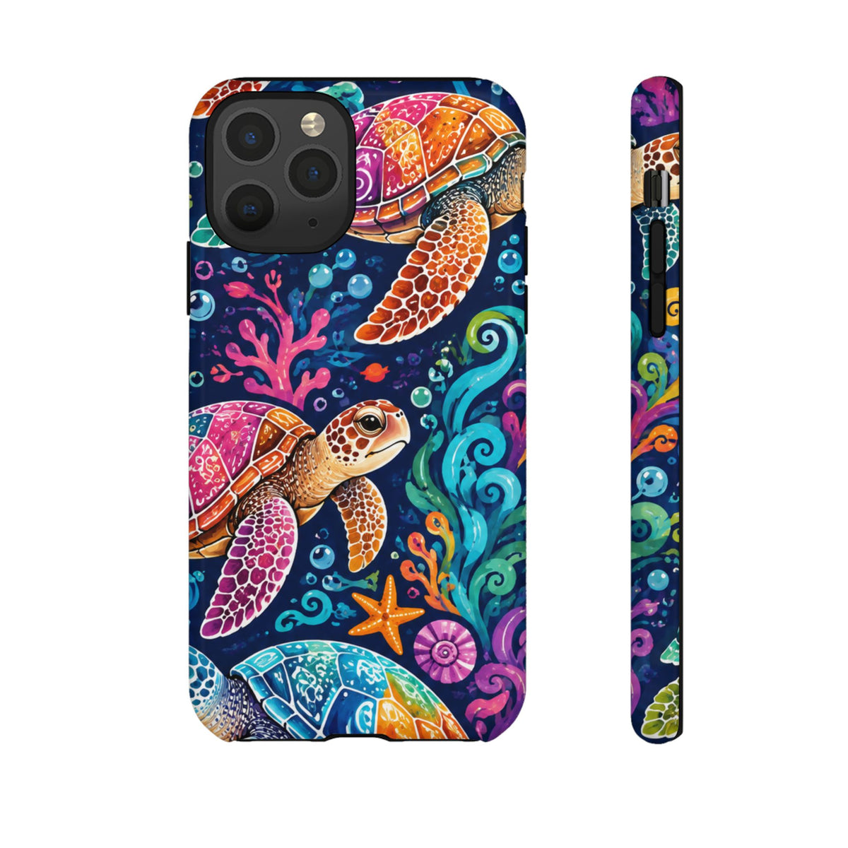 Colorful Sea Turtles phone case | Turtle iPhone case, ocean art