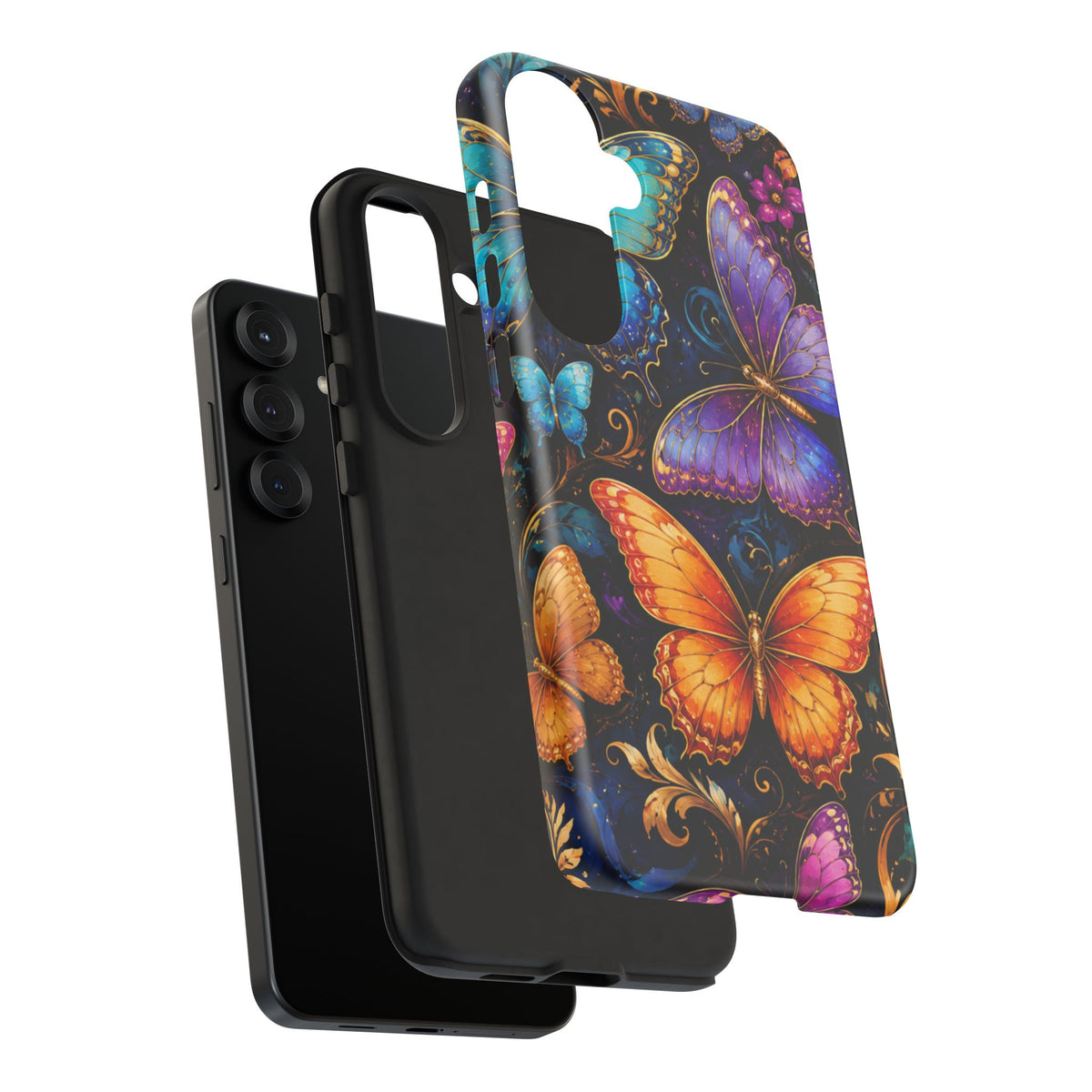 Butterfly Tough Phone Case — Colorful Floral Butterflies Protective Cover