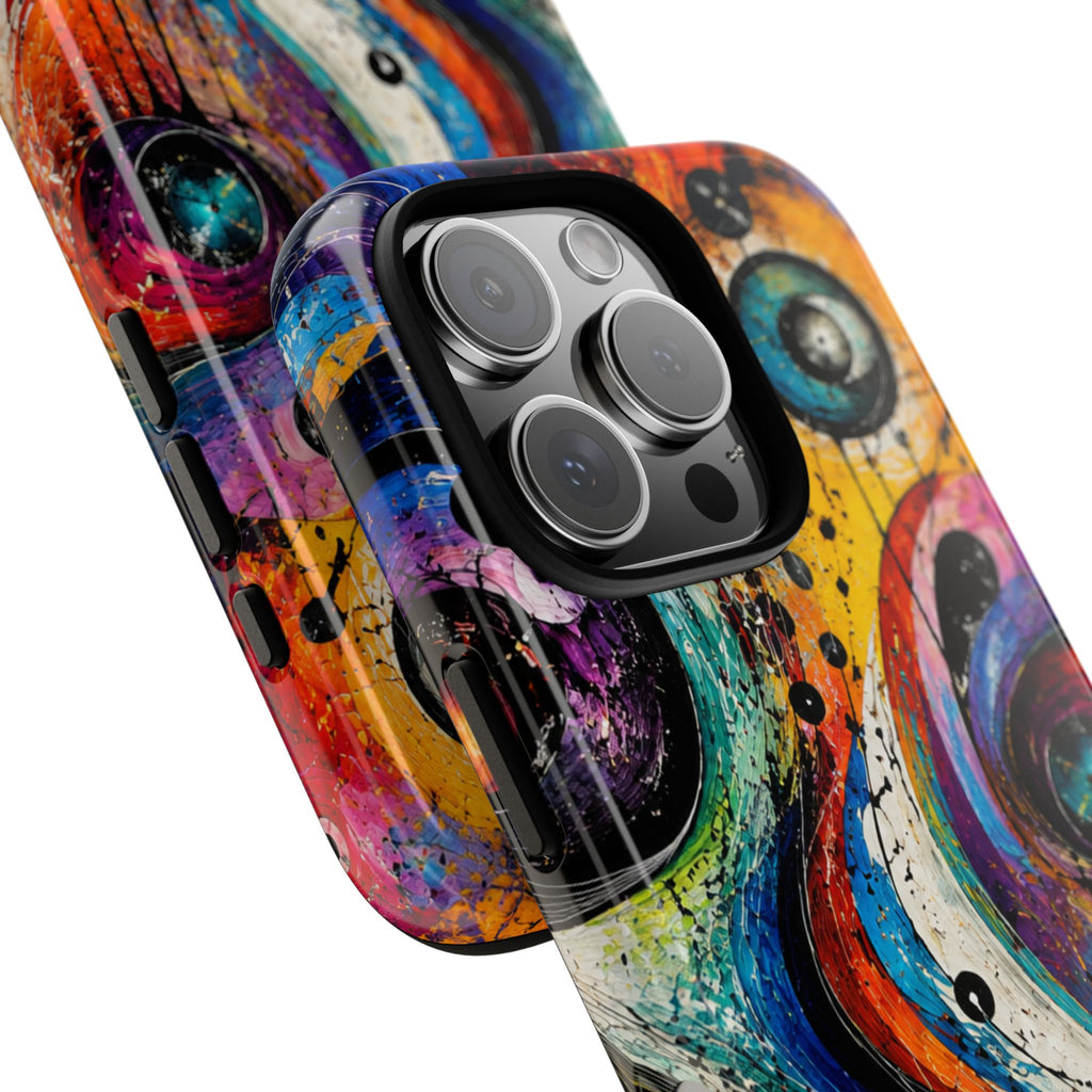 Abstract Cosmic Swirl Phone Case — Colorful Artistic iPhone Tough Case