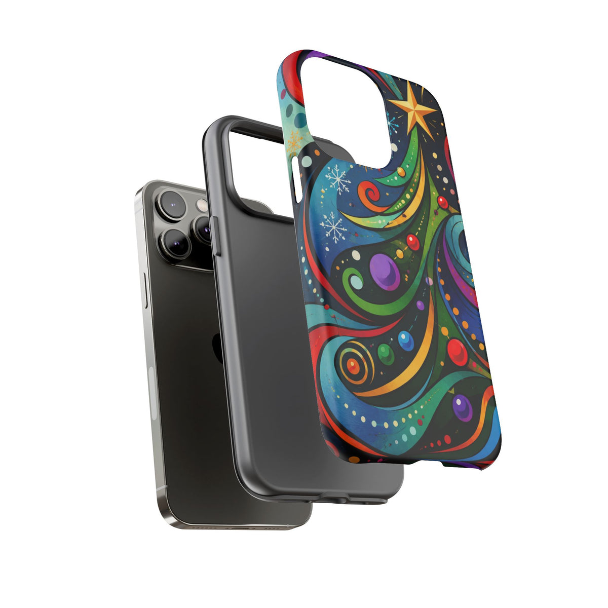 Colorful Swirl Christmas Tree Tough Phone Case