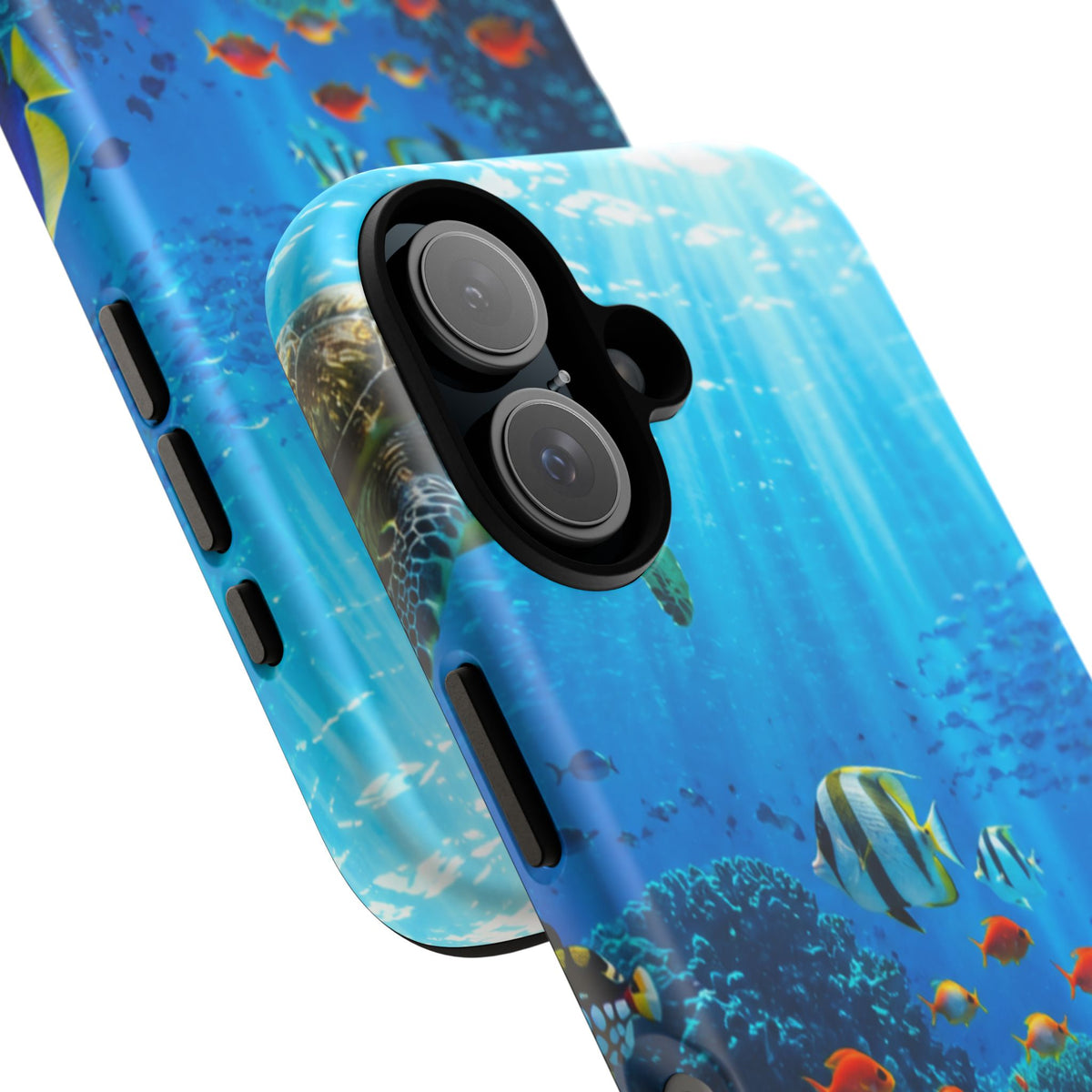 Underwater Ocean Life Tough Phone Case — Coral Reef & Sea Turtle Protective Cover