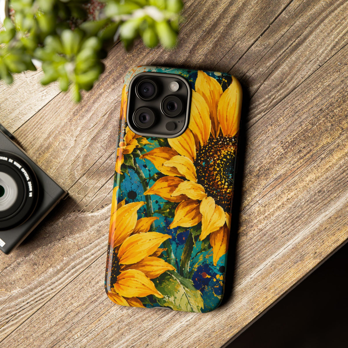 Sunflower Art Phone Case — Vibrant Yellow Floral Tough Case
