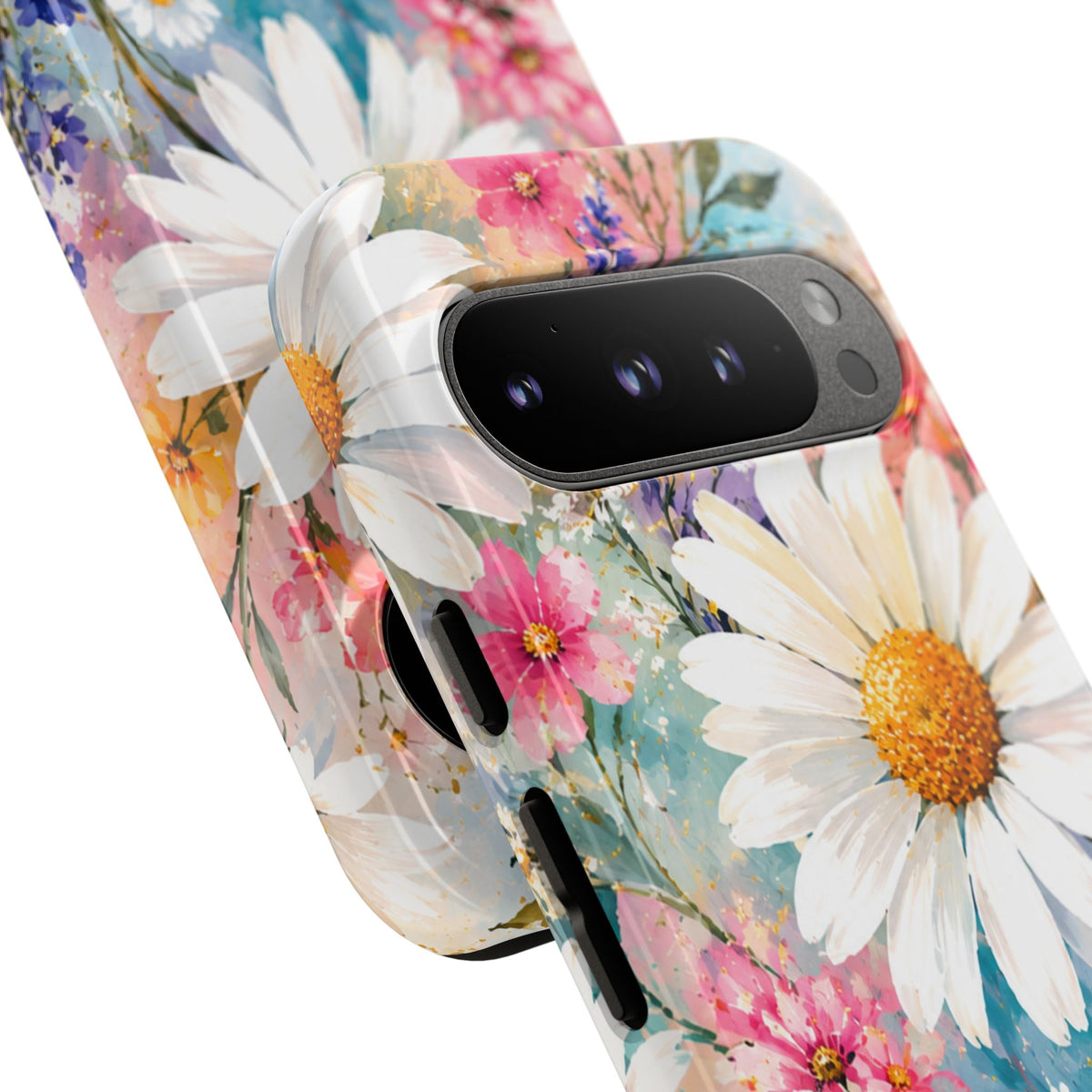 Floral Daisy Phone Case — Watercolor Daisies Protective Tough Case