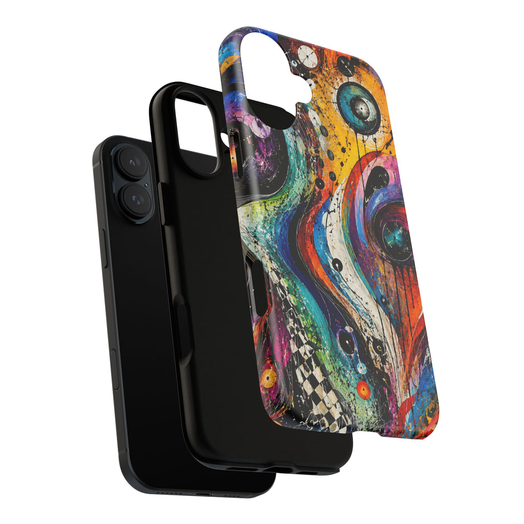 Abstract Cosmic Swirl Phone Case — Colorful Artistic iPhone Tough Case