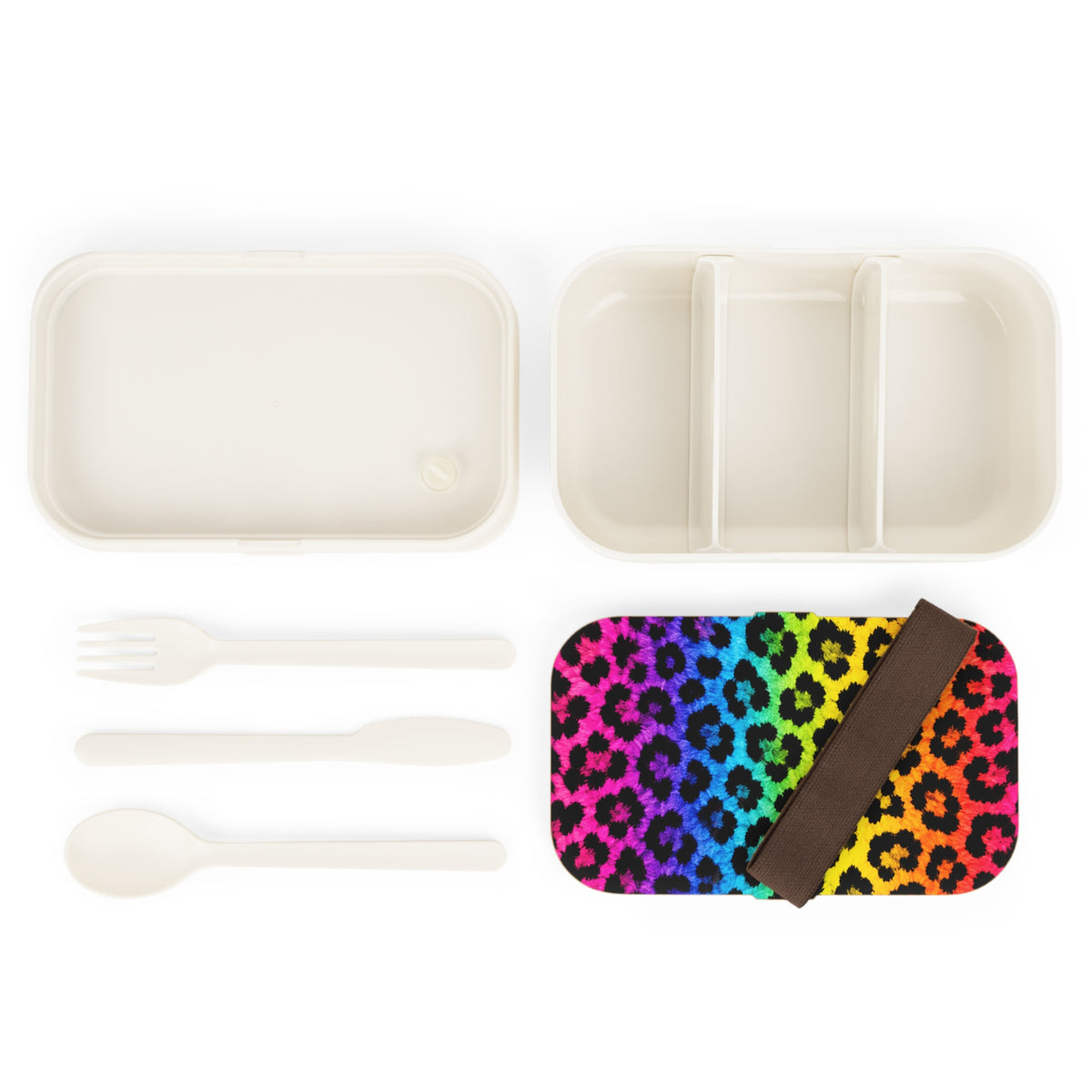 Rainbow Leopard Bento Box - Colorful Animal Print Lunch Container