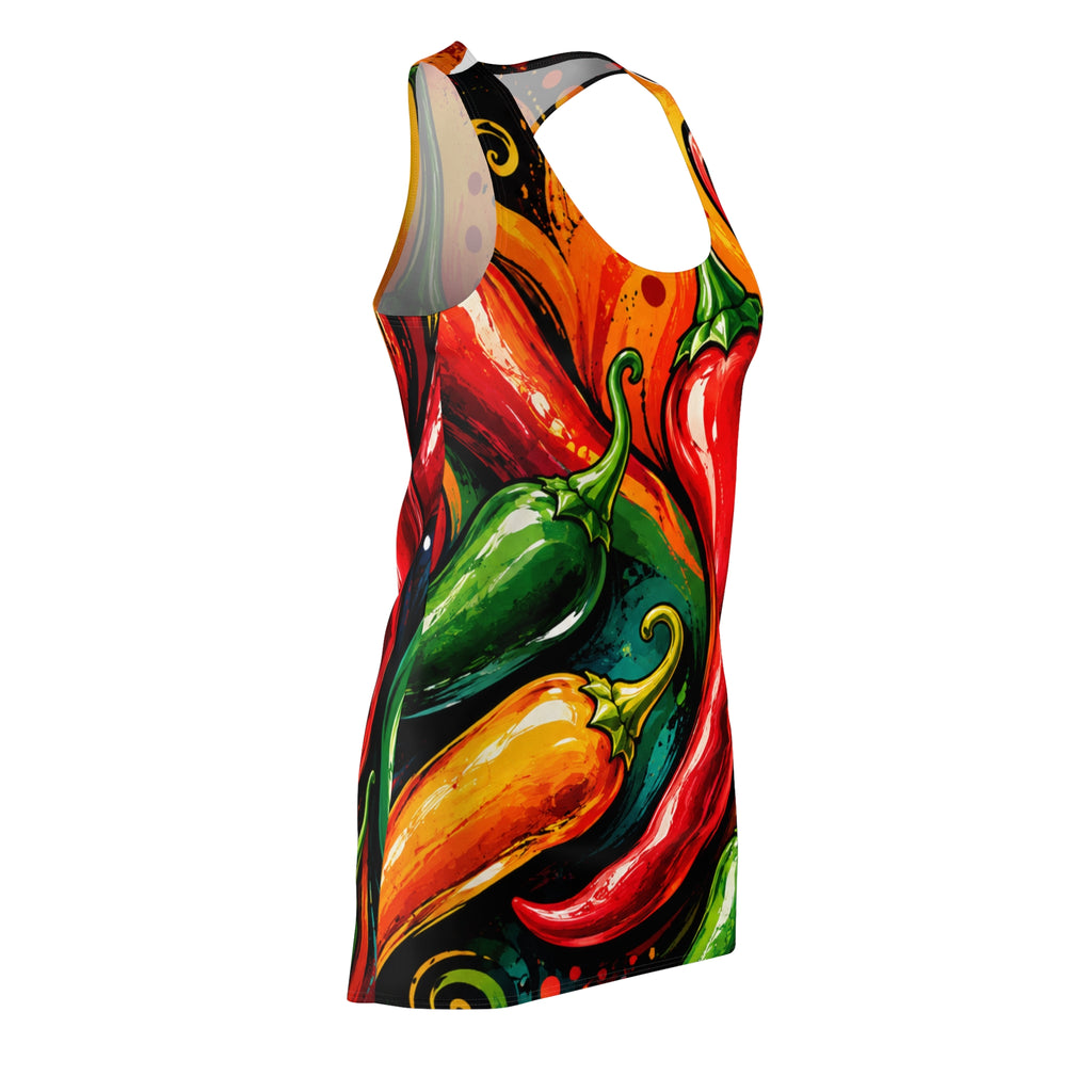 Spicy Peppers All-Over Print Racerback Dress