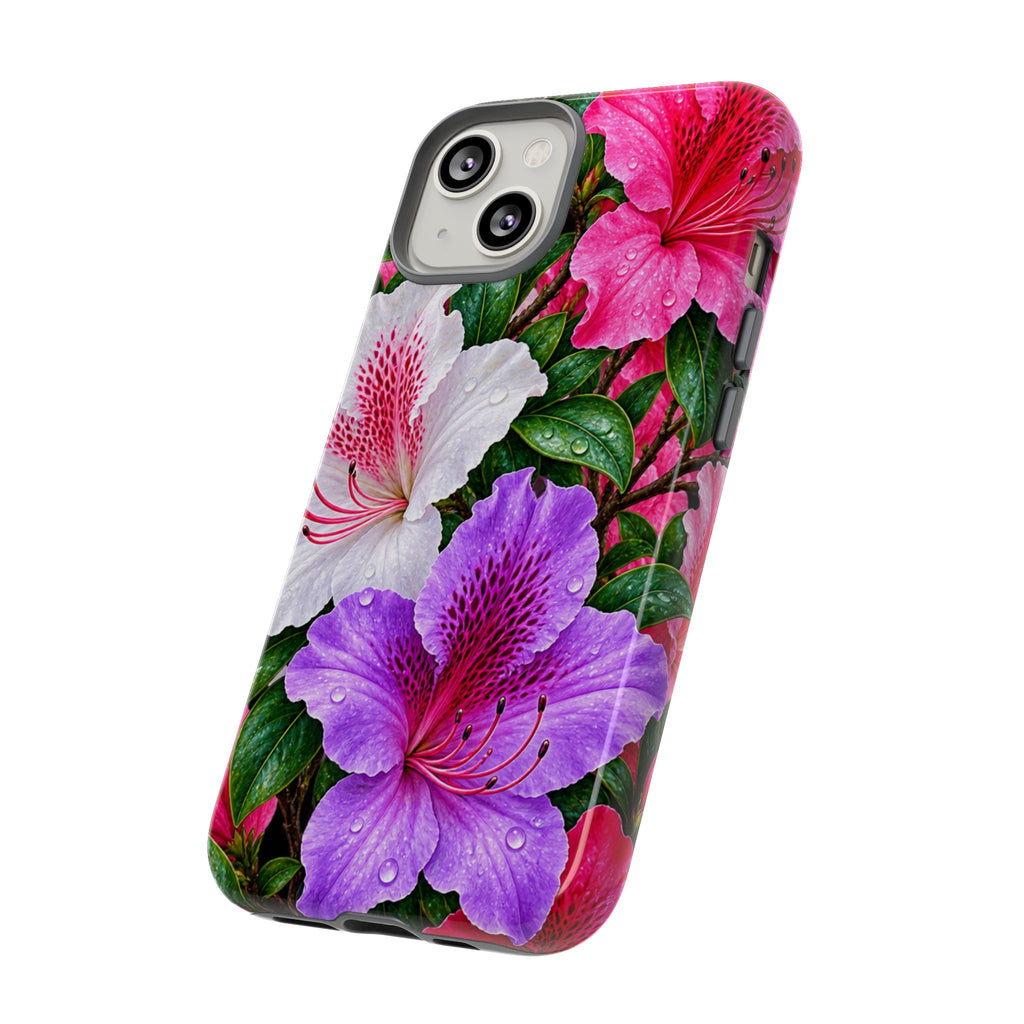 Floral Azalea Phone Case — Vibrant Pink & Purple Blossom Protection