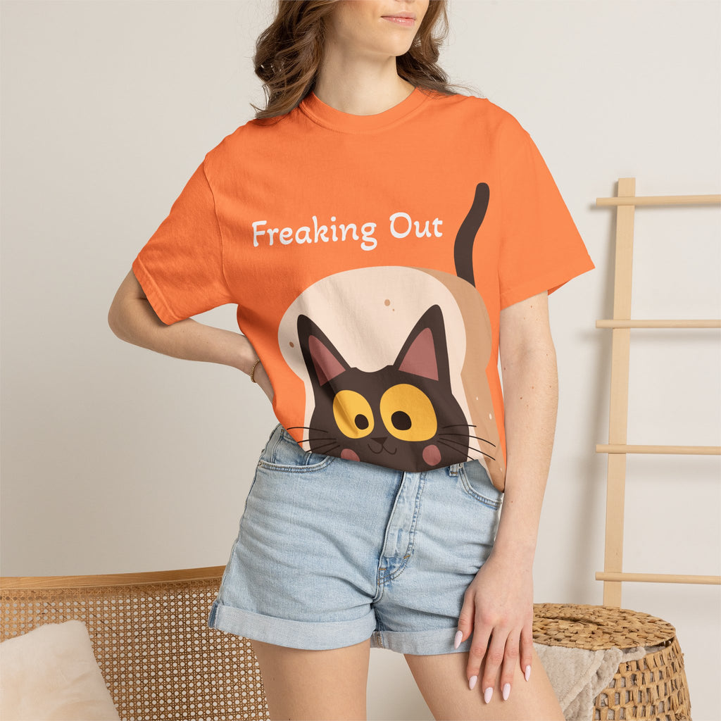 Black Cat in Toast T-Shirt | Cute Kawaii Kitty Illustration