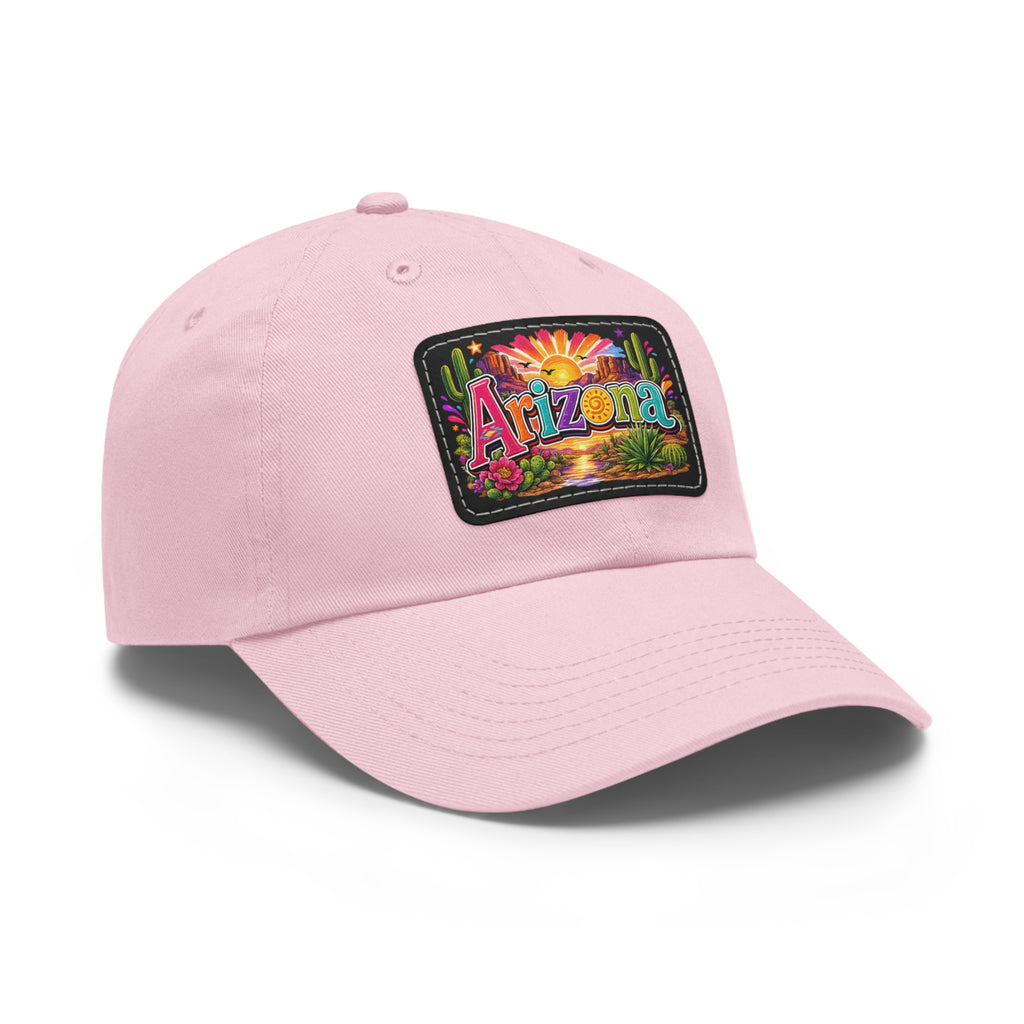 Arizona Sunset Leather Patch Dad Hat | State Patch Hat