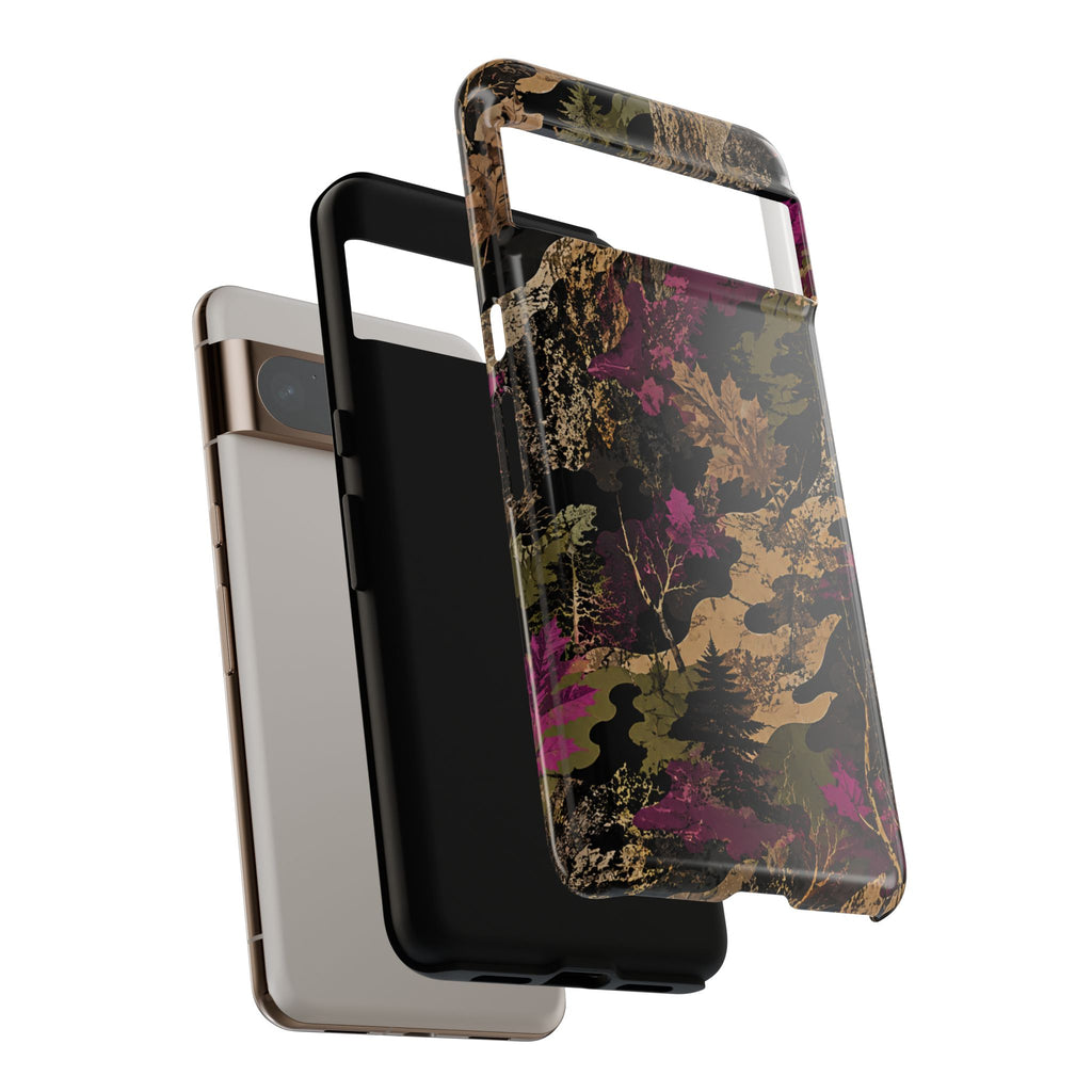 Camo Floral Tough Phone Case — Rugged Nature-Inspired Protection