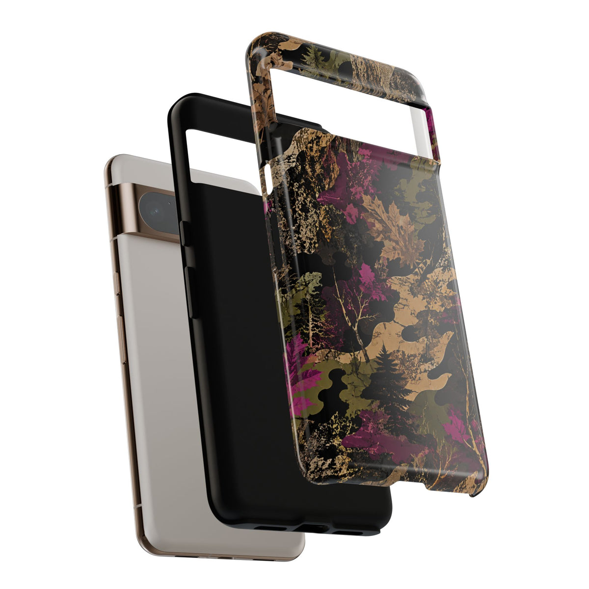 Camo Floral Tough Phone Case — Rugged Nature-Inspired Protection