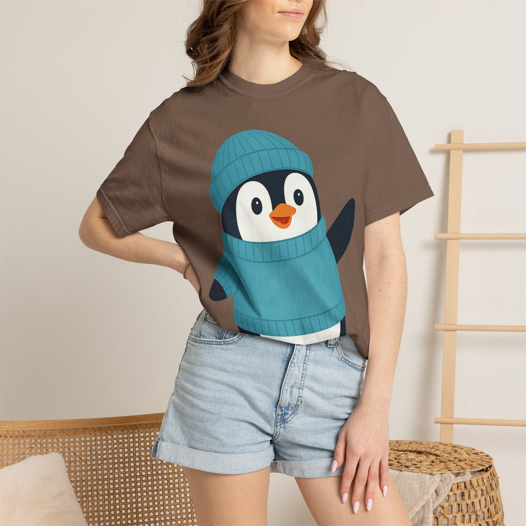 Cute Penguin in Blue Knit Tee