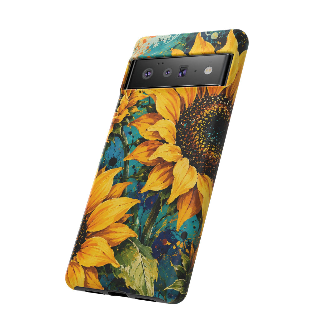 Sunflower Art Phone Case — Vibrant Yellow Floral Tough Case
