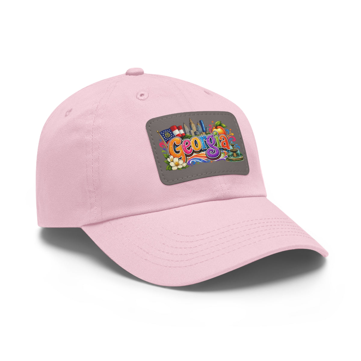 Georgia Colorful Patch Dad Hat | Leather Patch Cap