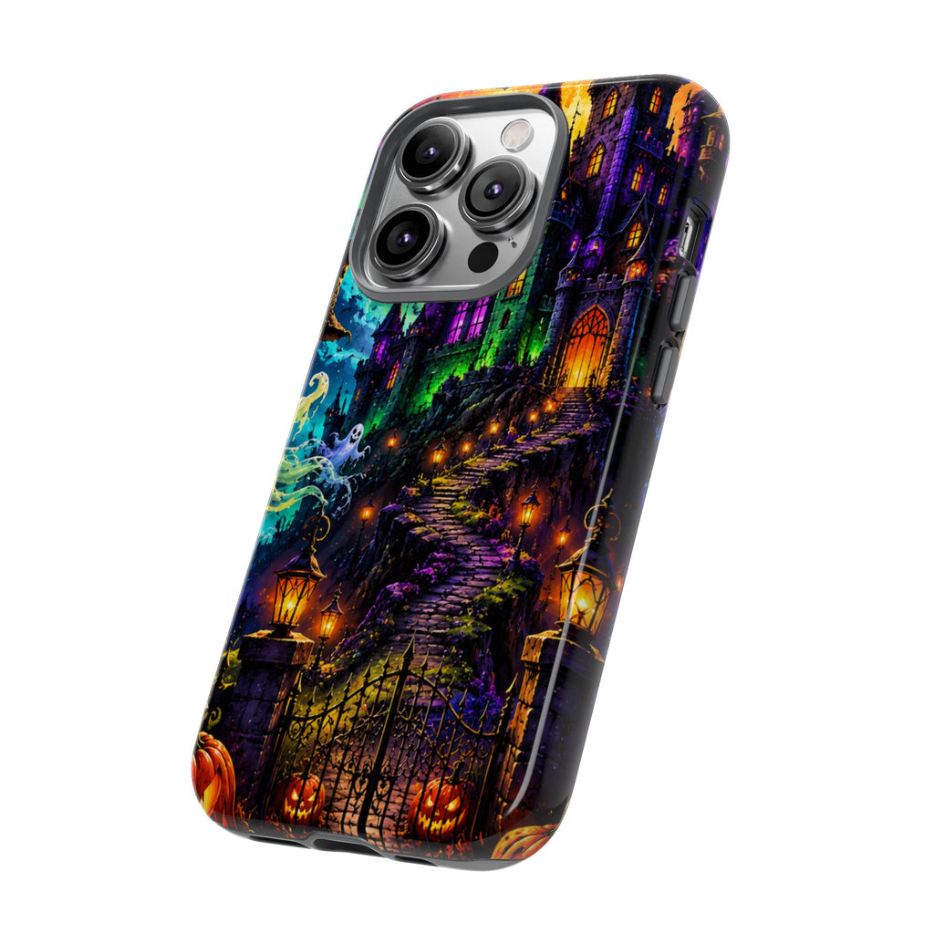 Halloween Haunted Castle Phone Case — Spooky Pumpkin & Ghost Tough Case