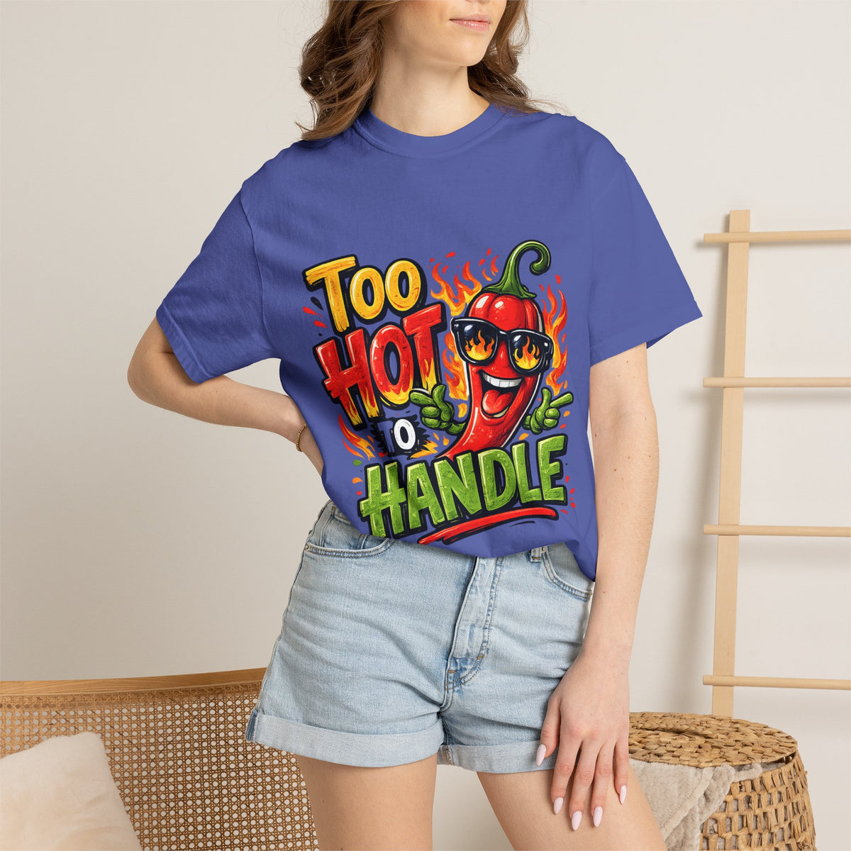 Too Hot to Handle pepper graphic T-shirt | spicy chili design