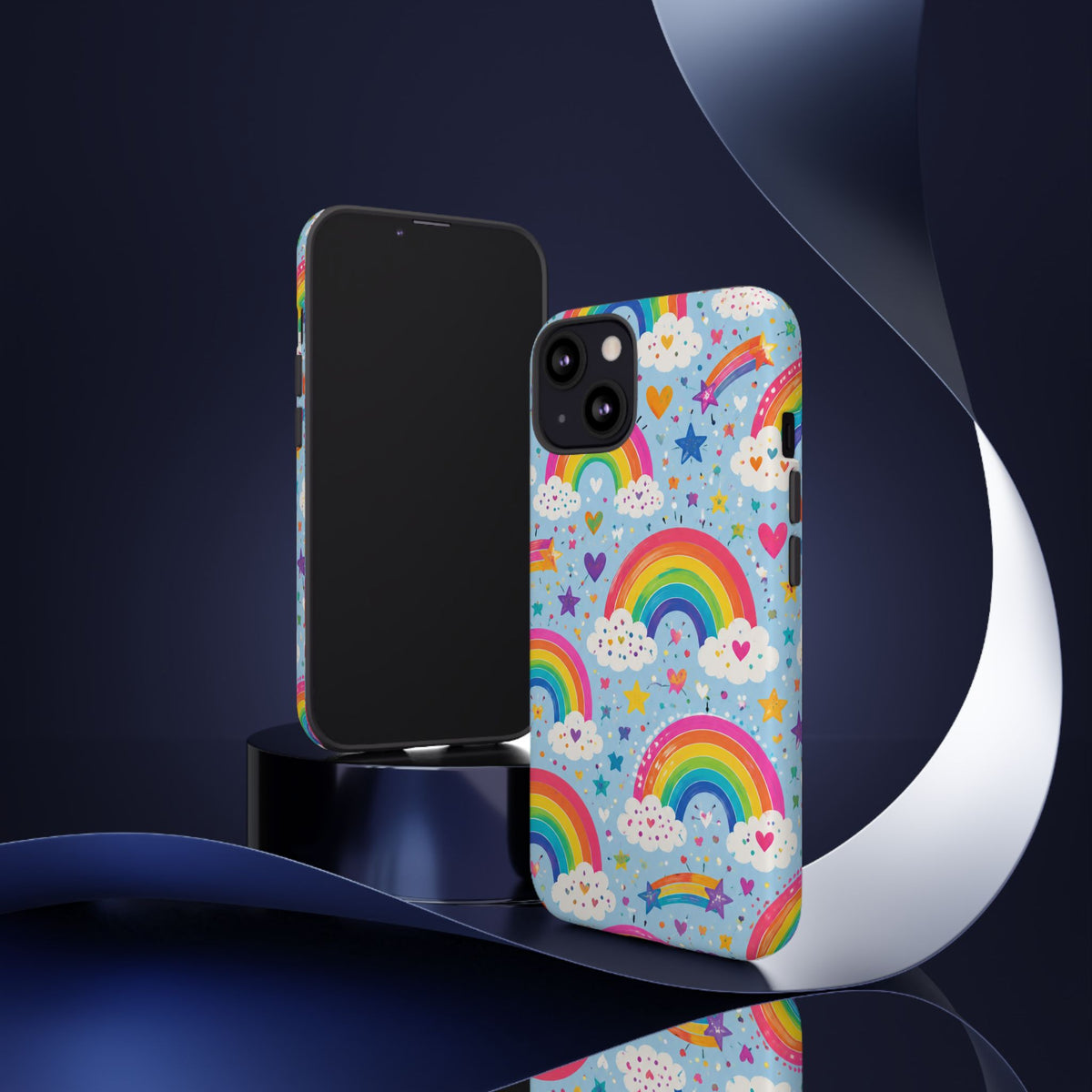 Rainbow Clouds Phone Case — Cute Pastel Rainbow Pattern Tough Case