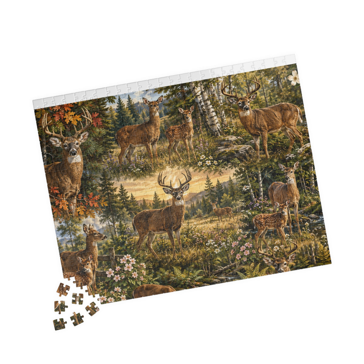 Woodland Deer Jigsaw Puzzle — Scenic Forest Wildlife Puzzle (110/252/520/1014 pcs)
