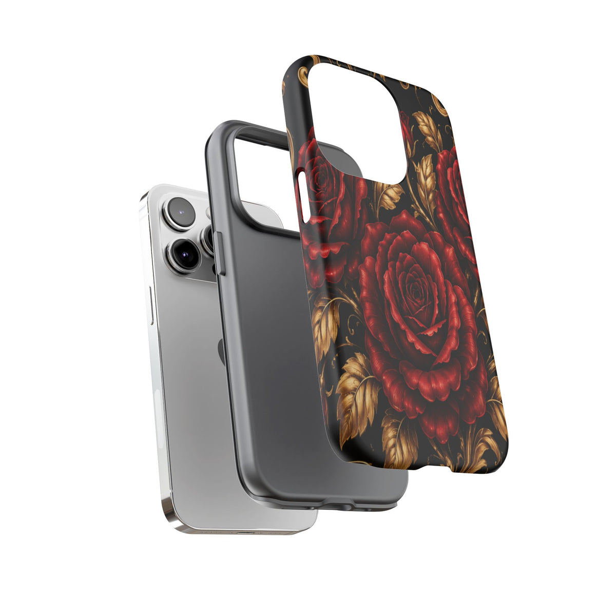Tough Cases — Vintage Red Rose Floral Phone Case