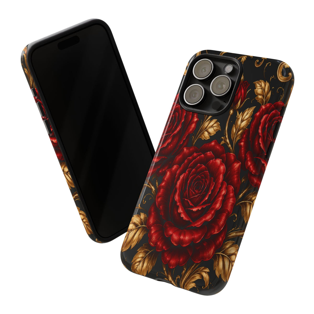 Tough Cases — Vintage Red Rose Floral Phone Case