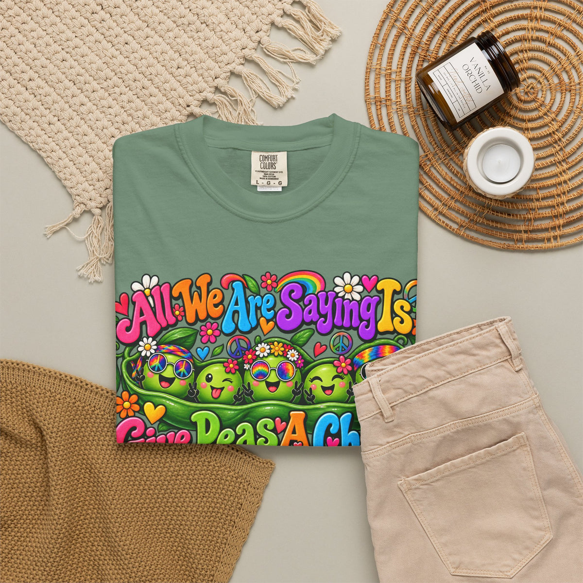 Give Peas a Chance T-Shirt — Retro Hippie Peace Garden Tee