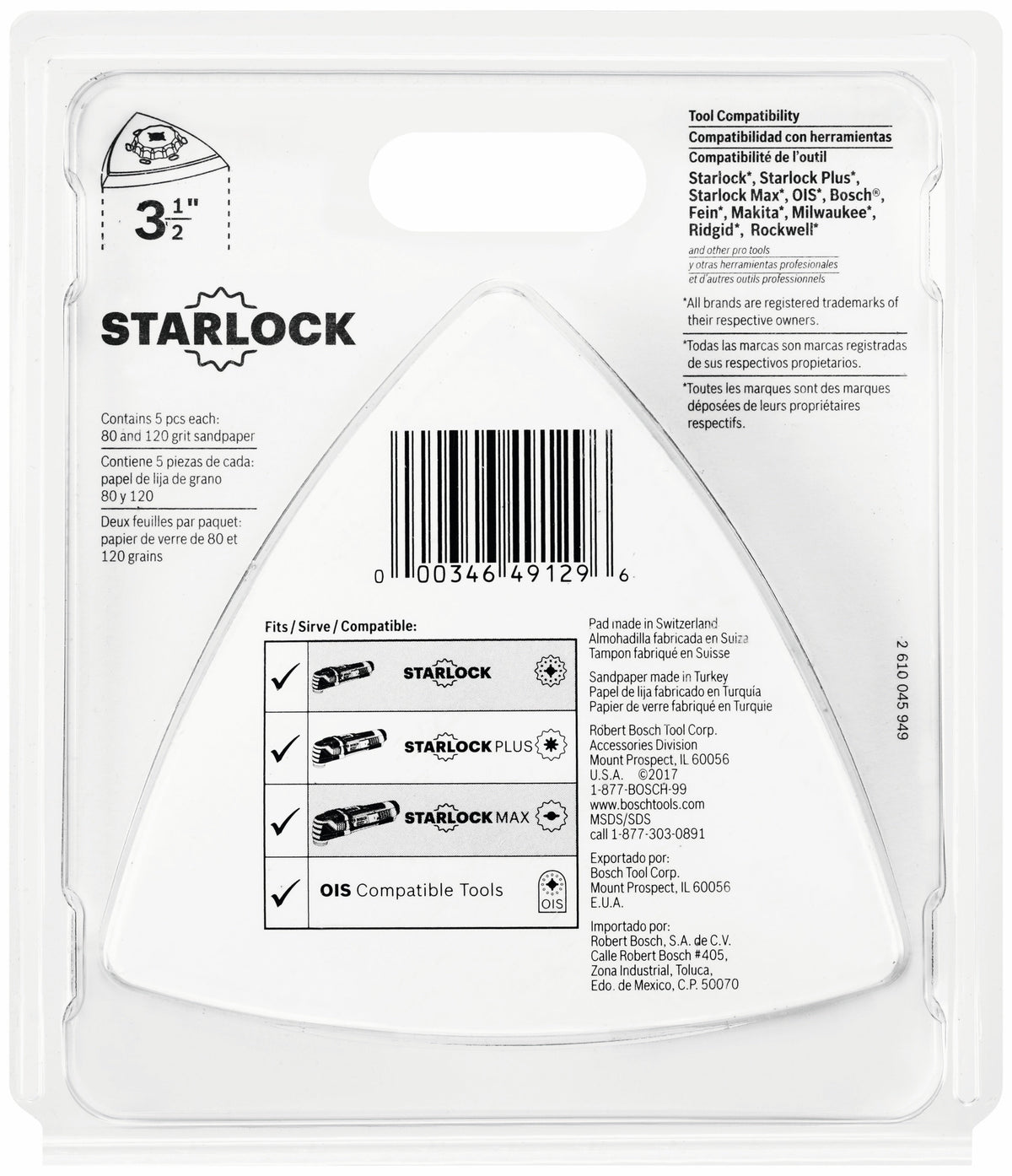 BOSCH OSL350SPDK 11 pc. Starlock® Oscillating Multi-Tool Delta Sanding Pad Kit