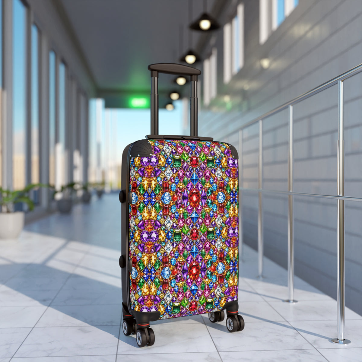 Gemstone Mosaic Suitcase — Colorful Kaleidoscope Carry‑On