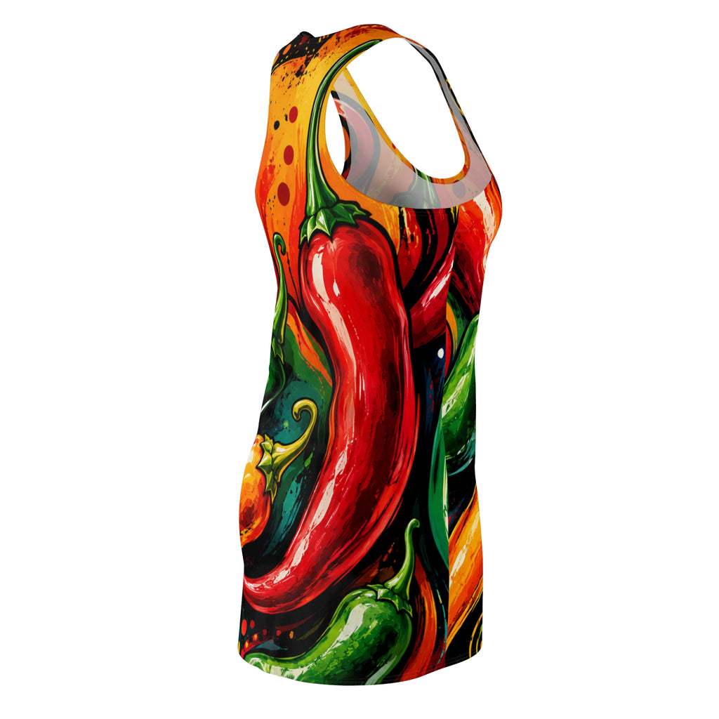 Spicy Peppers All-Over Print Racerback Dress